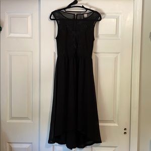 Sleeveless Black Floral Midi Dress